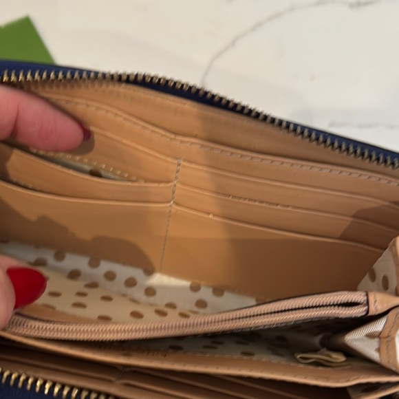 Kate Spade Royal Blue Leather Zip around Wallet - Picture 7 of 9